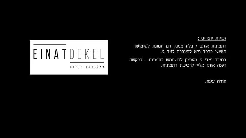 שקופית מיתוג שחורה עם לוגו וטקסט לפרויקט עיצוב פנים